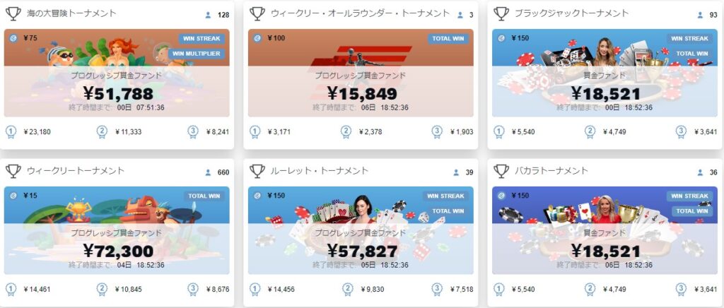 コンクエスタドールのトーナメント一覧
