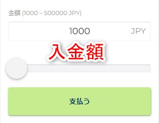 ラーメンベットカジノの入金で金額を入力する